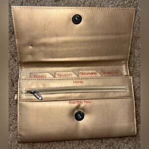 Gold Travel-Themed Clutch